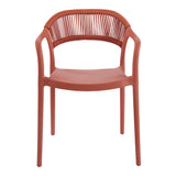 Fotoliu stivuibil Ankara, Rattan -PE, Terracotta, 54x55x77 cm
