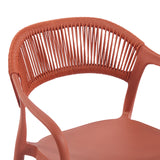 Fotoliu stivuibil Ankara, Rattan -PE, Terracotta, 54x55x77 cm