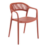 Fotoliu stivuibil Ankara, Rattan -PE, Terracotta, 54x55x77 cm