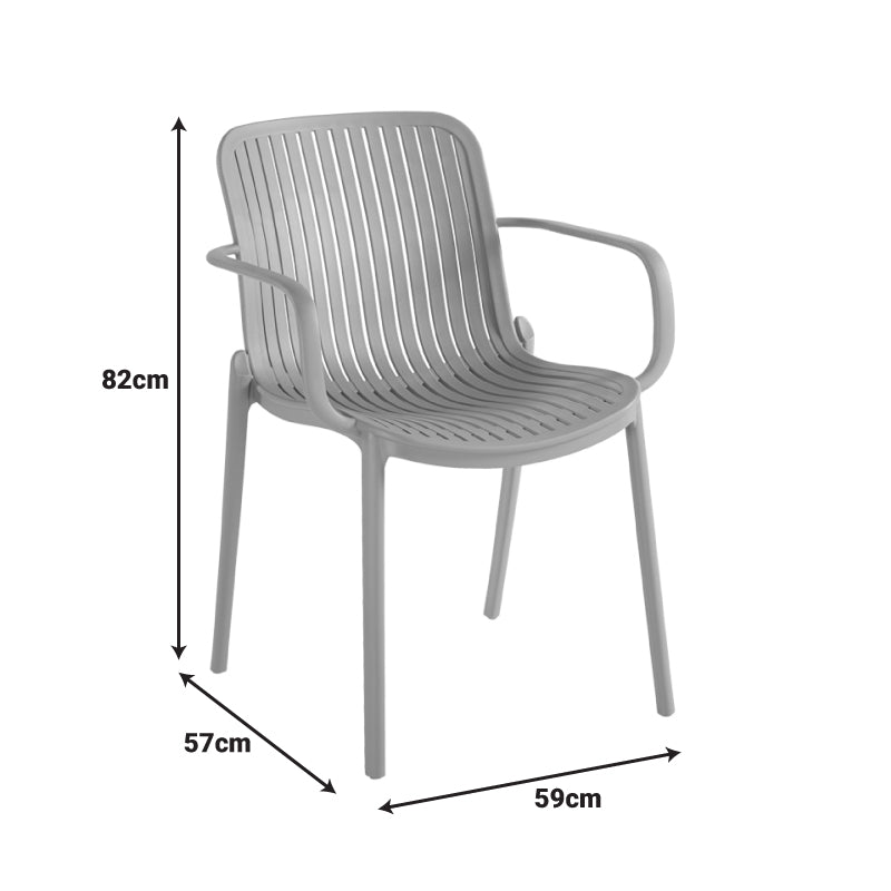 Scaun de exterior Teragi stackable fotoliu pp cu UV protection alb 59x57x82cm