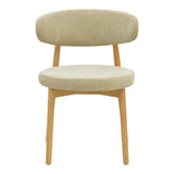 Scaun dining Luben din stofa si lemn de cauciuc, Gri-Natural, 53x54x79 cm