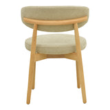 Scaun dining Luben din stofa si lemn de cauciuc, Gri-Natural, 53x54x79 cm