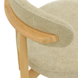 Scaun dining Luben din stofa si lemn de cauciuc, Gri-Natural, 53x54x79 cm