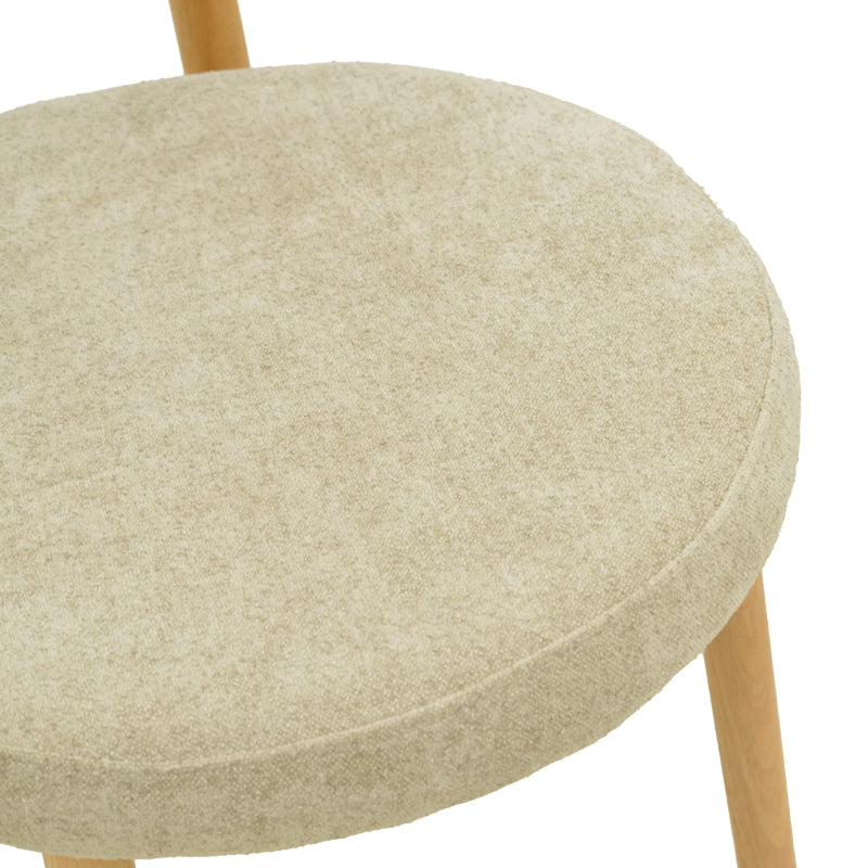 Scaun dining Luben din stofa si lemn de cauciuc, Gri-Natural, 53x54x79 cm