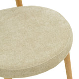 Scaun dining Luben din stofa si lemn de cauciuc, Gri-Natural, 53x54x79 cm