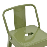 Scaun bar cu spătar Utopia, metal, 42x42x86 cm, olive