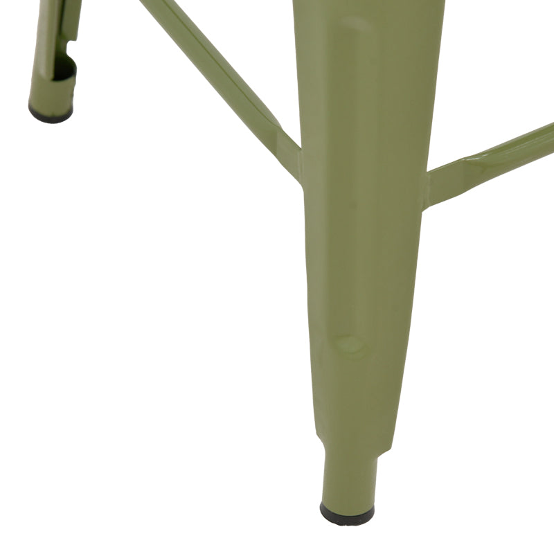 Scaun bar cu spătar Utopia, metal, 42x42x86 cm, olive