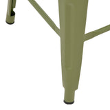 Scaun bar cu spătar Utopia, metal, 42x42x86 cm, olive