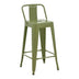Scaun bar cu spătar Utopia, metal, 42x42x86 cm, olive