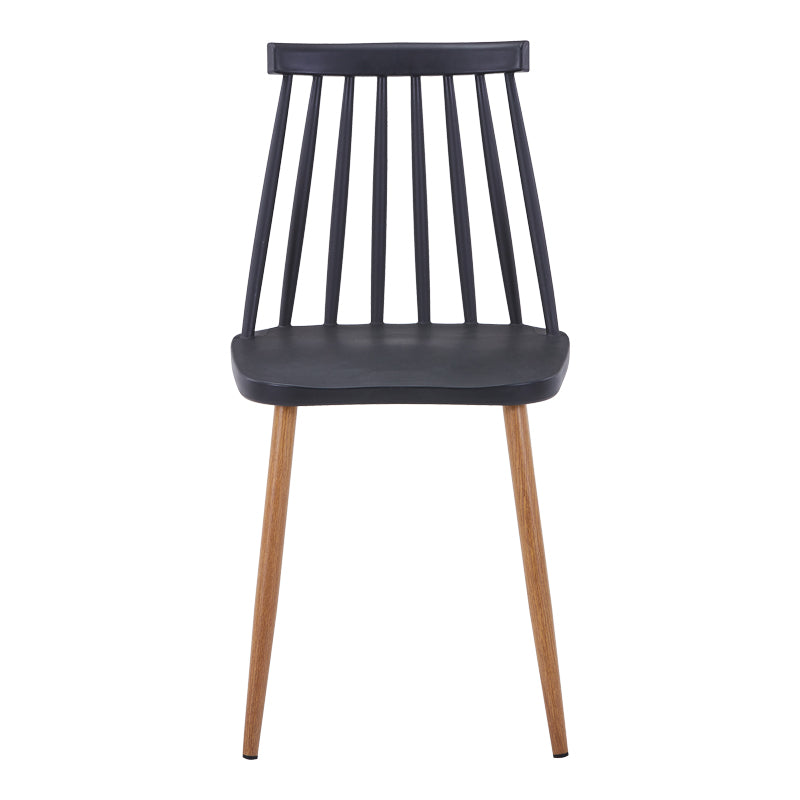 Scaun dining Aurora, Negru-Natural, polipropilena si metal, 42x49.5x77 cm