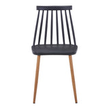 Scaun dining Aurora, Negru-Natural, polipropilena si metal, 42x49.5x77 cm