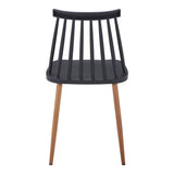 Scaun dining Aurora, Negru-Natural, polipropilena si metal, 42x49.5x77 cm