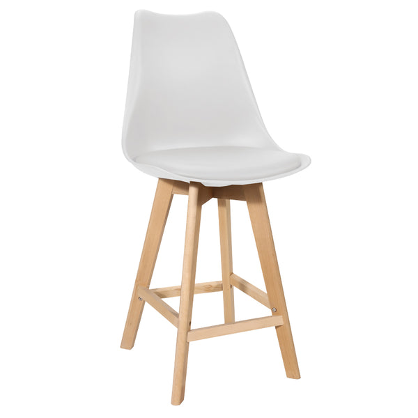 Taburetul Bar Gaston alb pp-pu  lemn Natural 56x48x104cm