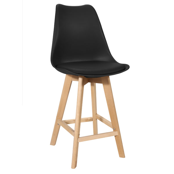Taburetul Bar Gaston alb pp-pu  lemn Natural 56x48x104cm