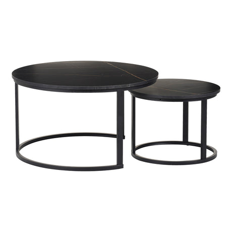 Mese de cafea Solme I 2 bucati, marmurei negre