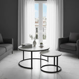 WHITE MARBLE - BLACK LEGS