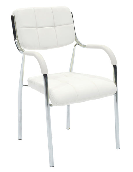 Scaun oaspete superposable Otlen negru pu-crom 47x45x87cm 45x47