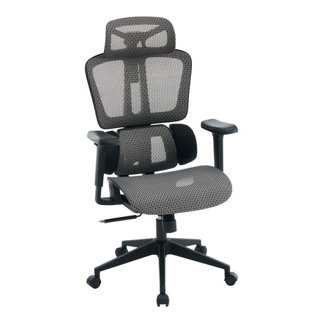Scaun de birou ergonomic Ergo Flow Negru-Gri, 73x64x112-135 cm