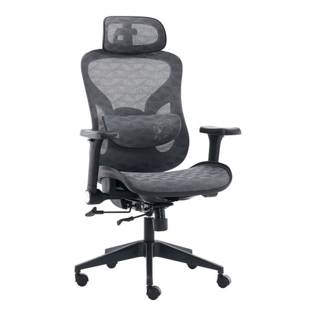 Scaun de birou ergonomic Mesgo, Modern/Metal, Negru-Gri, 68x67x110-136 cm