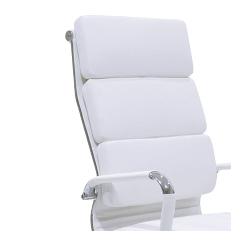 Scaun de birou de manager Tokyo cu PU alb 55,5x52x108 cm 52x56