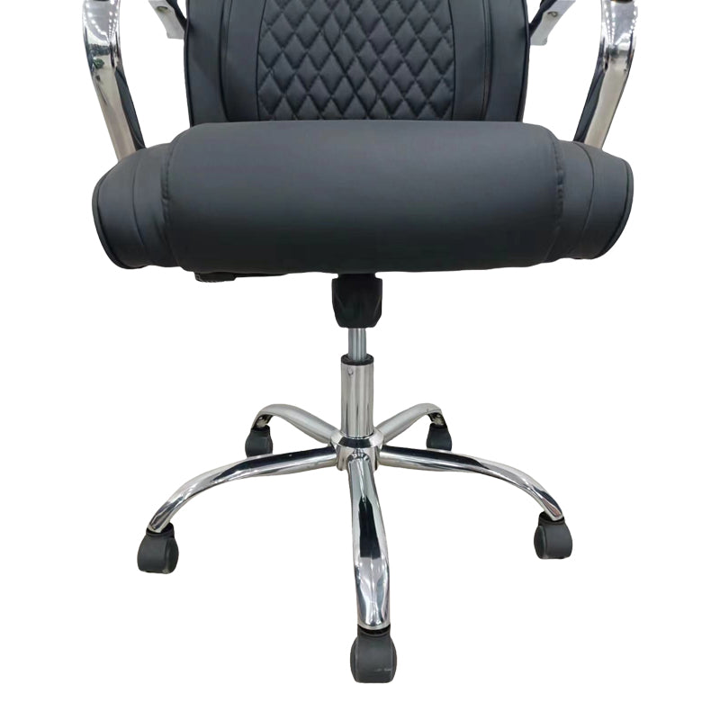 Scaun de birou director cu design matlasat Negru, 62x70x116 cm