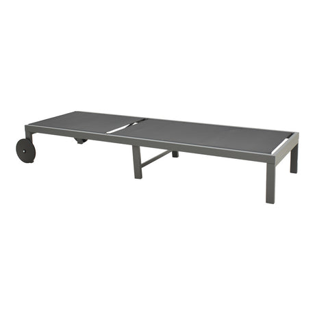 Șezlong pliabil cu functie de relaxare Mailo, aluminiu și textilena, negru, 71x206x30 cm