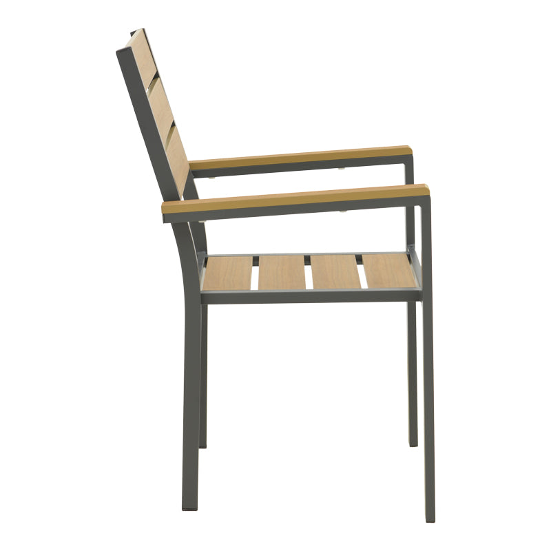 Scaun de exterior stivuibil Breze, Natural-Antracit, 57.5x60x88 cm