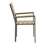 Scaun de exterior stivuibil Breze, Natural-Antracit, 57.5x60x88 cm