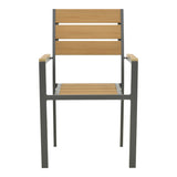 Scaun de exterior stivuibil Breze, Natural-Antracit, 57.5x60x88 cm
