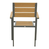 Scaun de exterior stivuibil Breze, Natural-Antracit, 57.5x60x88 cm