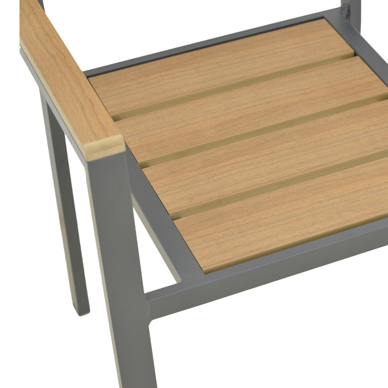 Scaun de exterior stivuibil Breze, Natural-Antracit, 57.5x60x88 cm