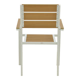 Scaun de exterior stivuibil Breze, Natural-Alb, 57.5x60x88 cm