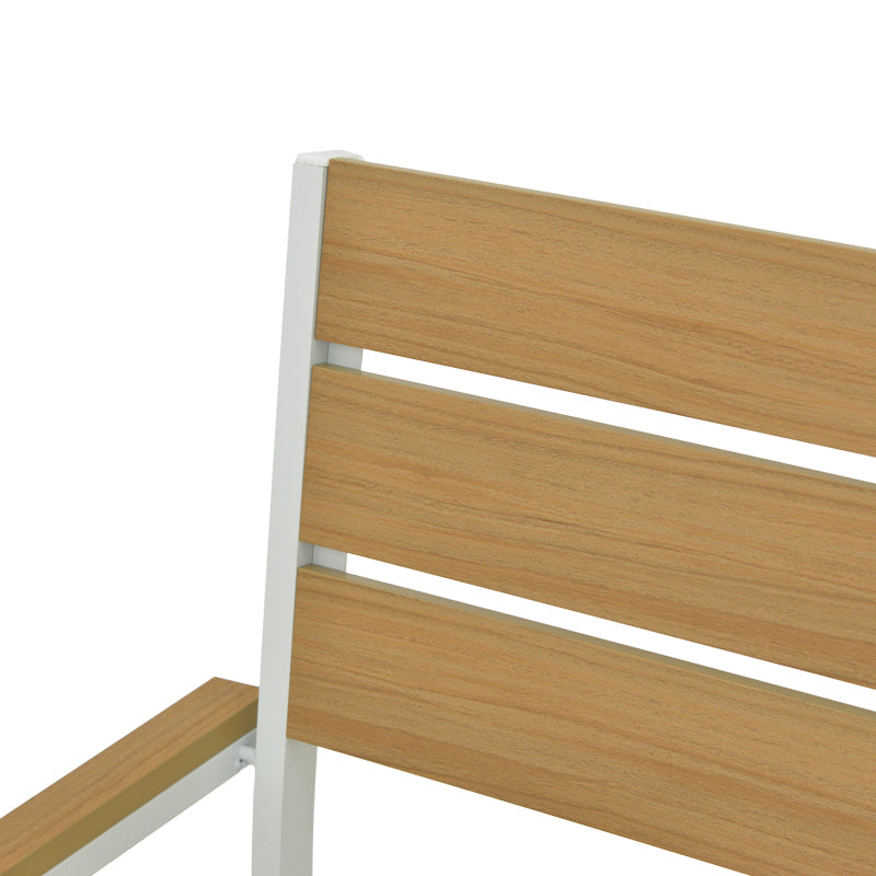 Scaun de exterior stivuibil Breze, Natural-Alb, 57.5x60x88 cm