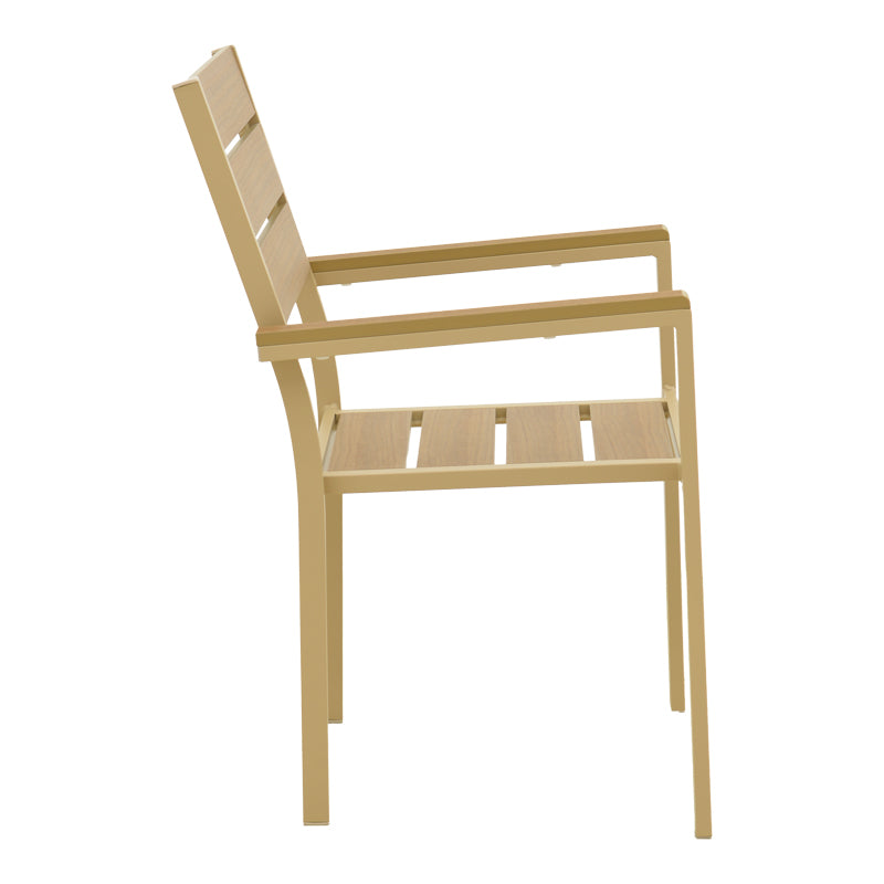 Scaun de exterior stivuibil Breze, Natural-Cappuccino, 57.5x60x88 cm