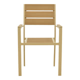 Scaun de exterior stivuibil Breze, Natural-Cappuccino, 57.5x60x88 cm
