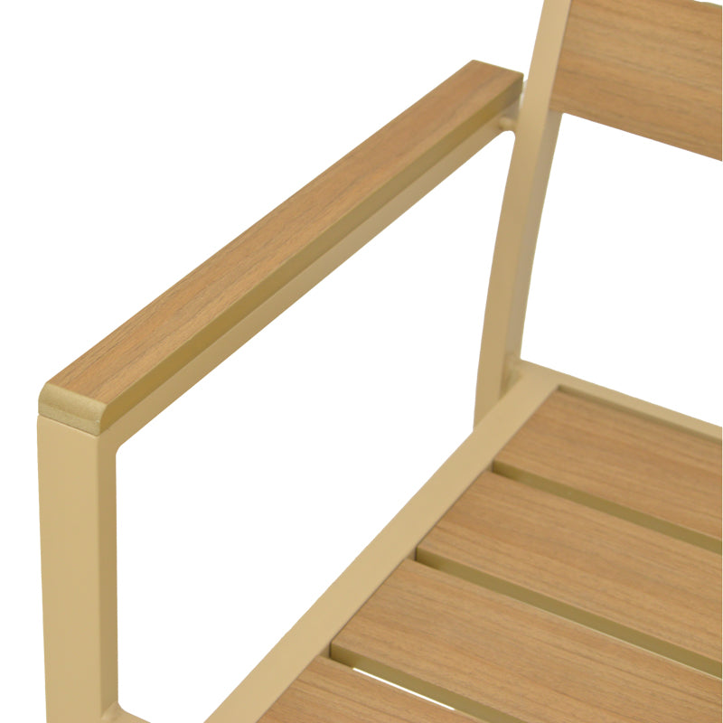Scaun de exterior stivuibil Breze, Natural-Cappuccino, 57.5x60x88 cm