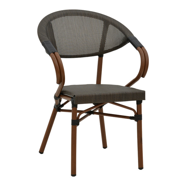 Scaun de gradina Isaia Gri - Negru 57x57x83 cm