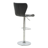 Scaun de bar Jorine reglabil pe inaltime baza neagra pu-crom 53x44x114 cm