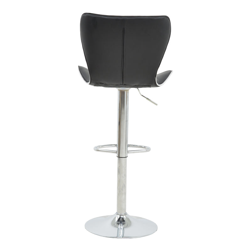 Scaun de bar Jorine reglabil pe inaltime baza neagra pu-crom 53x44x114 cm
