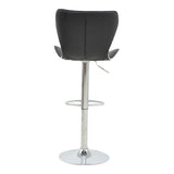 Scaun de bar Jorine reglabil pe inaltime baza neagra pu-crom 53x44x114 cm