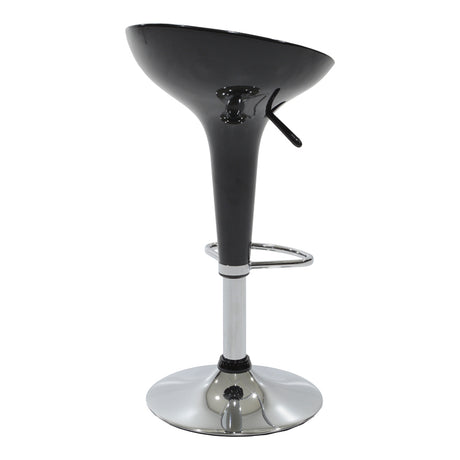Scaun de bar Felice reglabil pe inaltime baza, negru-crom, 40x43x84 cm