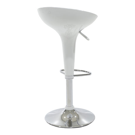 Scaun de bar Felice reglabil pe inaltime baza alb-crom 40x43x84 cm