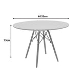 Masa rotunda Julita, alb și lemn de fag Natural, D120x73 cm