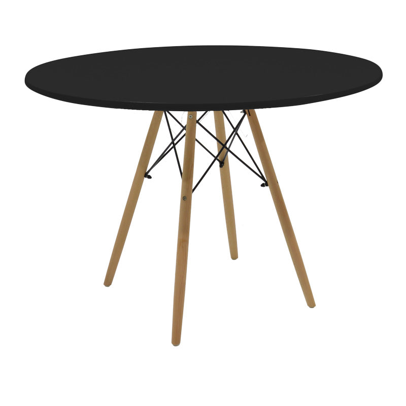 Masa rotunda Julita, Lemn de Fag și Finisaj Negru-Natural, 120x73 cm
