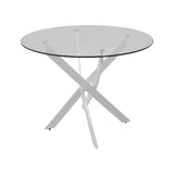 Masă cu funcție extensibilă Antoro, Sticlă și Metal, 80x75 cm