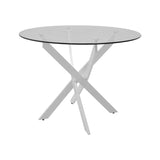 Masă cu funcție extensibilă Antoro, Sticlă și Metal, 80x75 cm