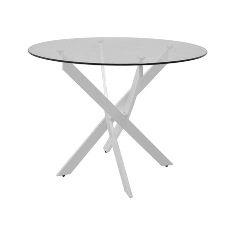 Masă cu funcție extensibilă Antoro, Sticlă și Metal, 80x75 cm