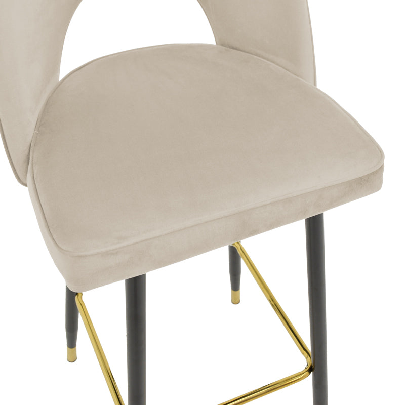 Scaun de bar Medium height bar, 48x50x107 cm - Negru-Bej-Auriu