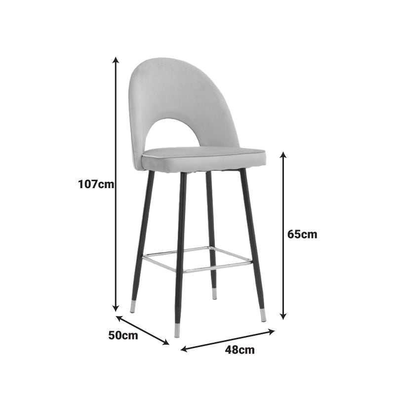 Scaun de bar Medium height bar, 48x50x107 cm - Negru-Bej-Auriu