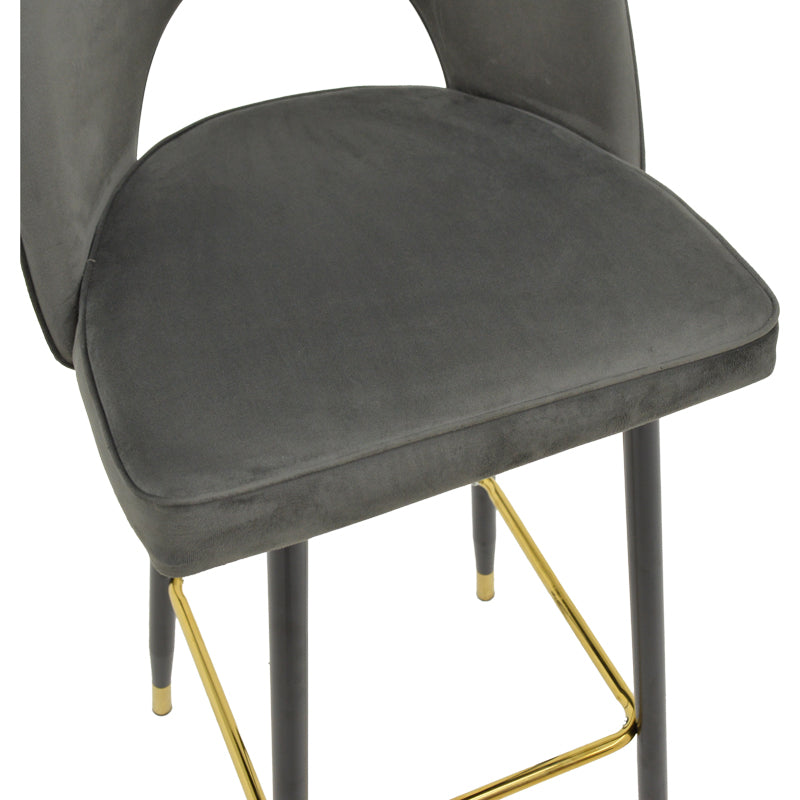 Scaun de bar Medium height bar, 48x50x107 cm - Antracit-Negru-Auriu